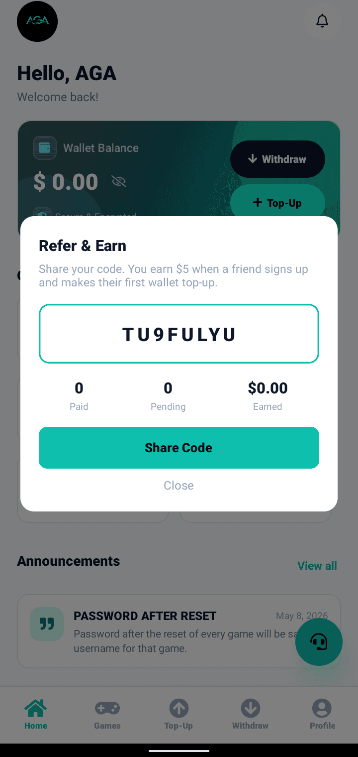 Promo codes and referrals