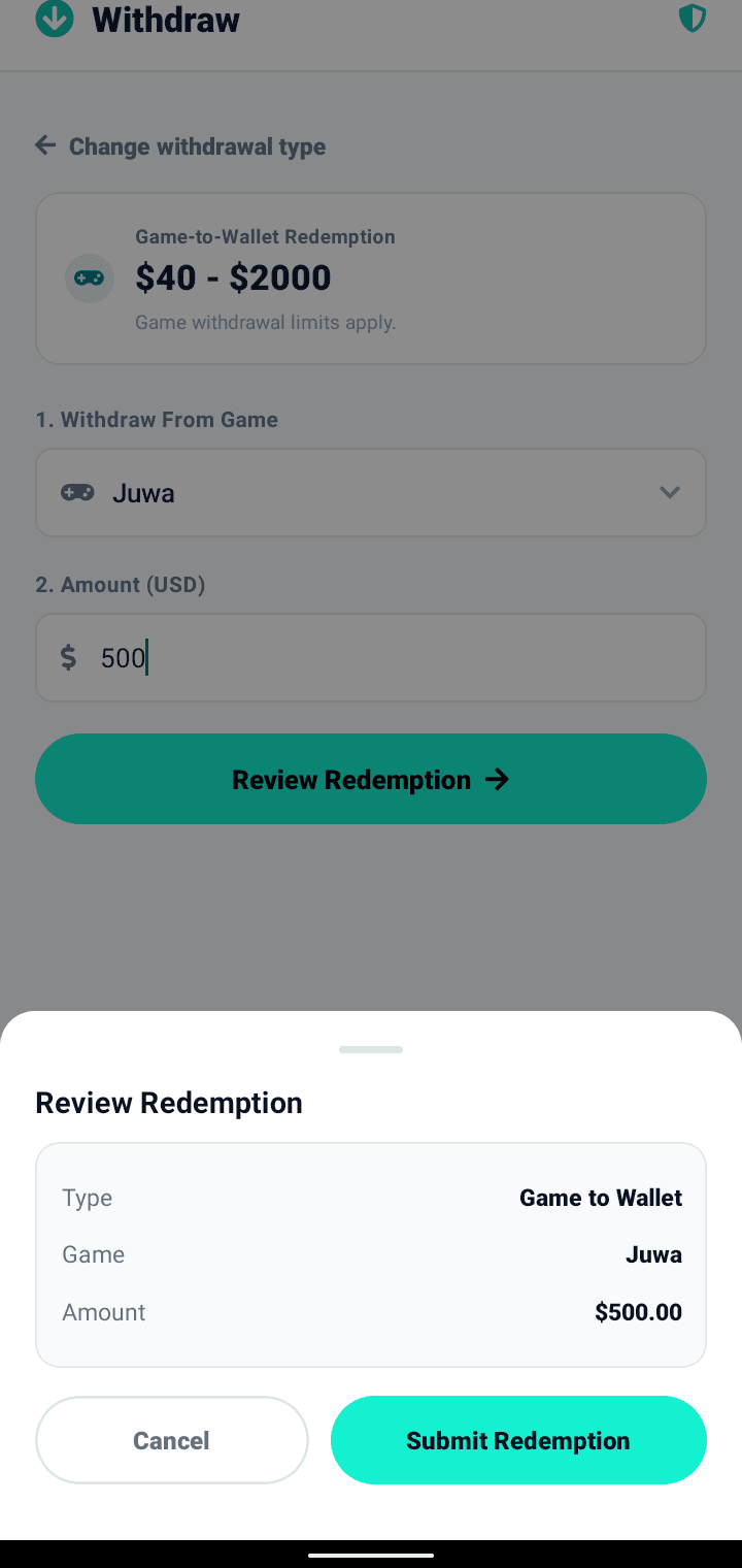 Cash out in minutes