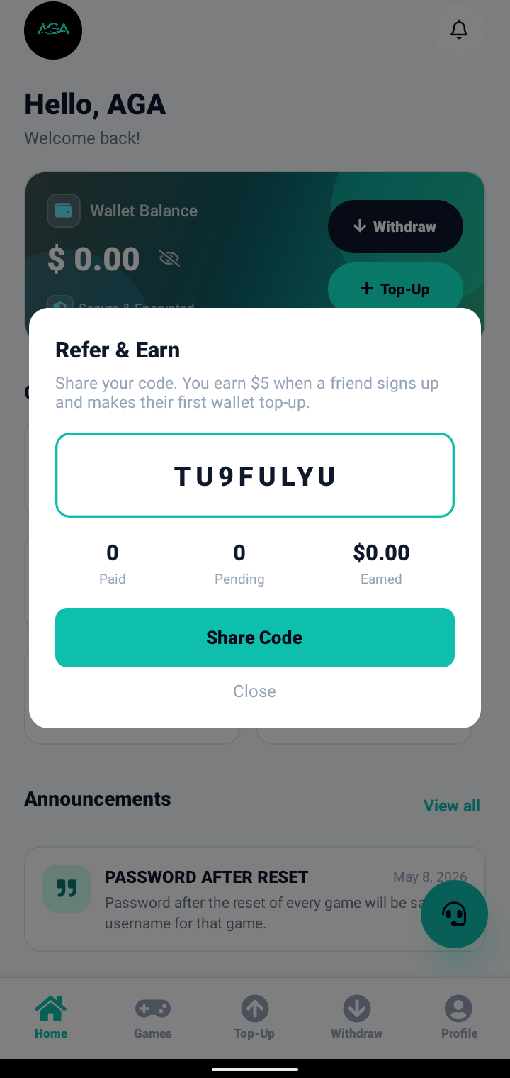 Promo codes and referrals