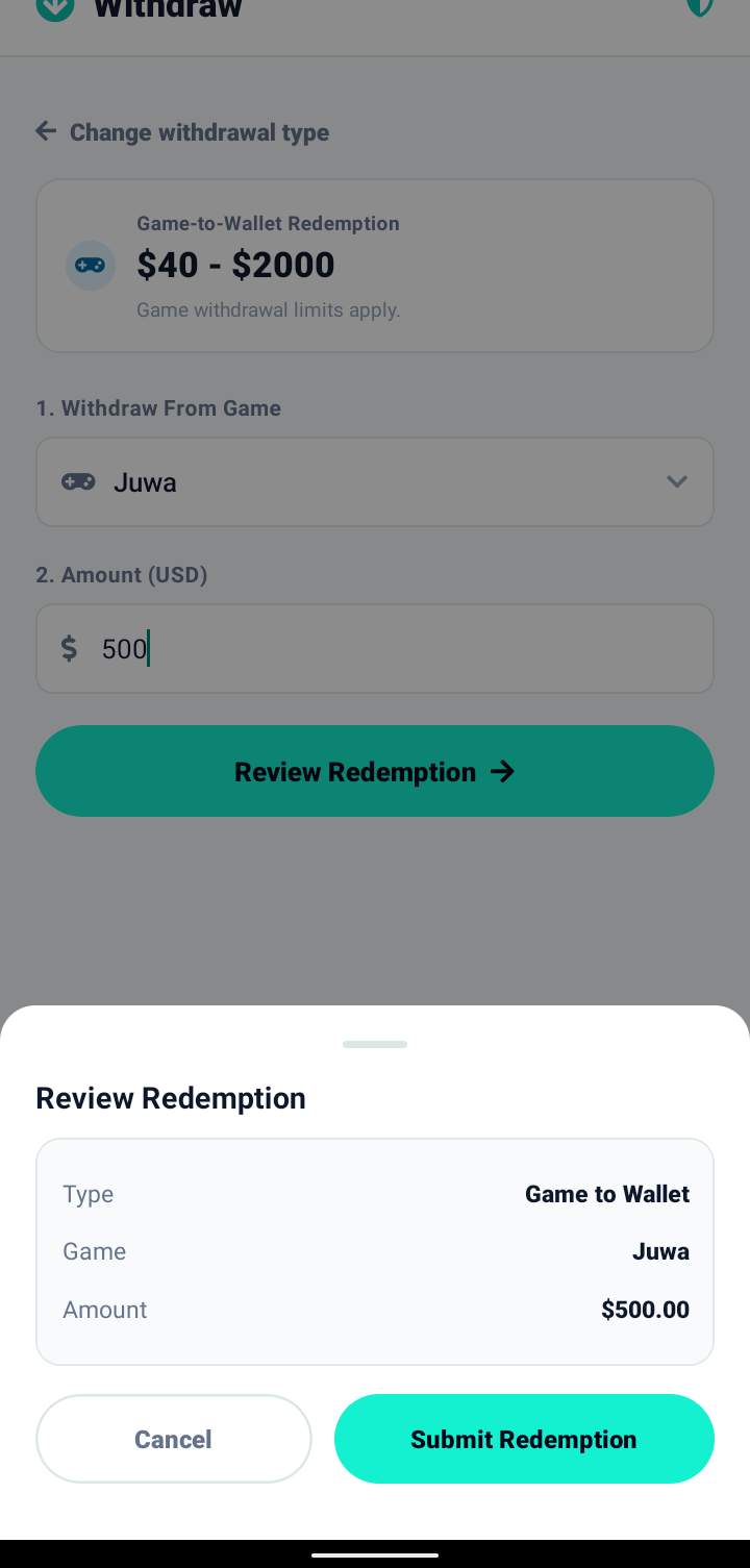 Cash out in minutes