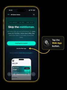 Tap the Use the Web App button on the AGA site in Safari